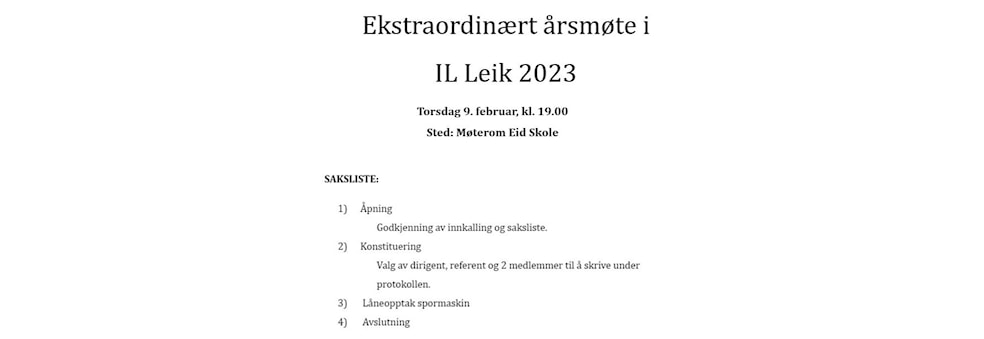 Ekstraordinært årsmøte